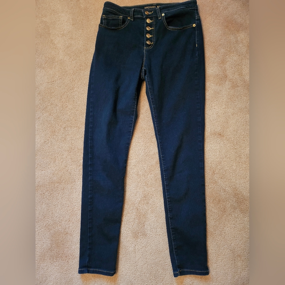 Michael Kors 5 Button- Dark Wash Mid Rise Jeans- Size 6